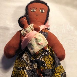 Seemingly handmade African American mama and baby